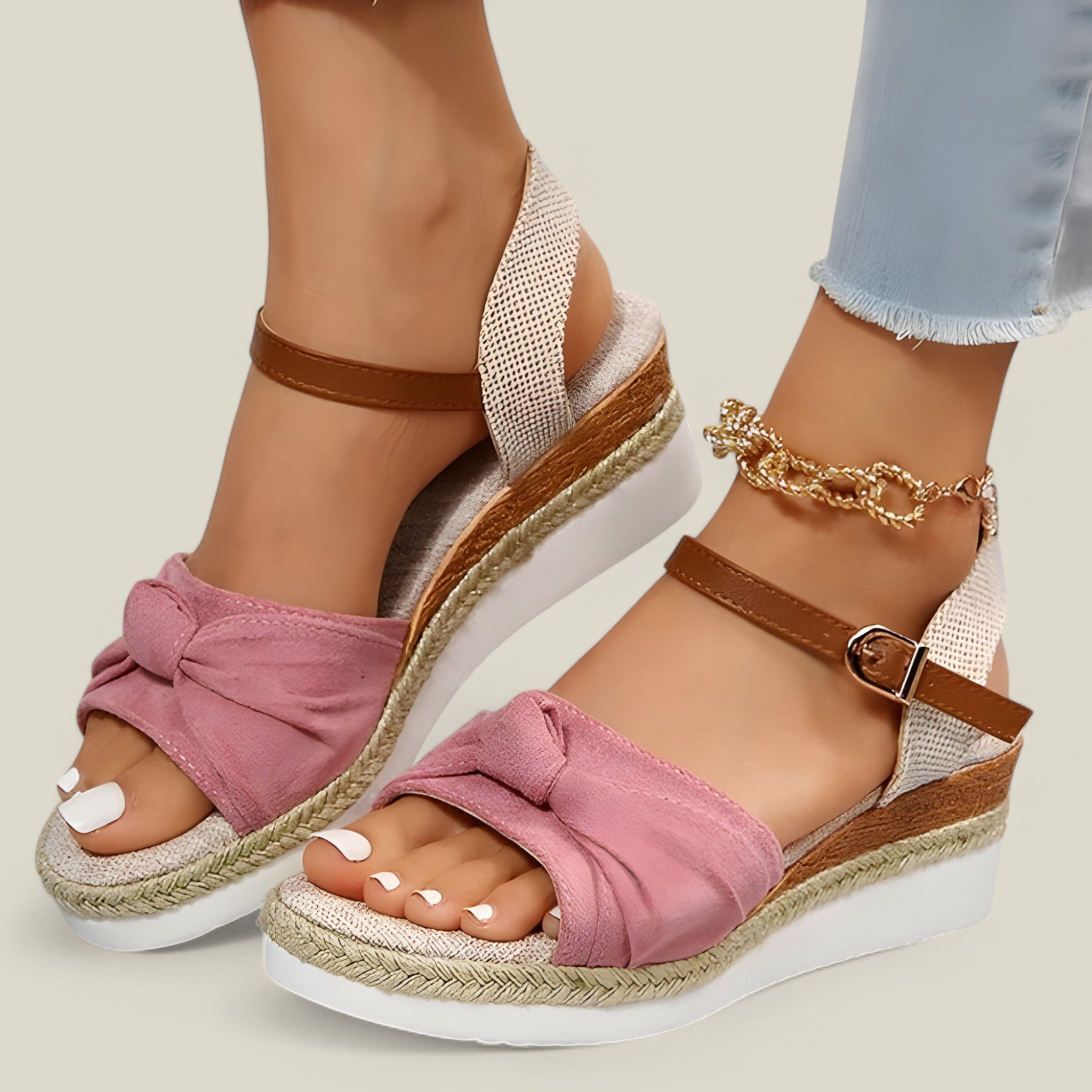 Yasmine | Sandales compensées - Tendance et respirant