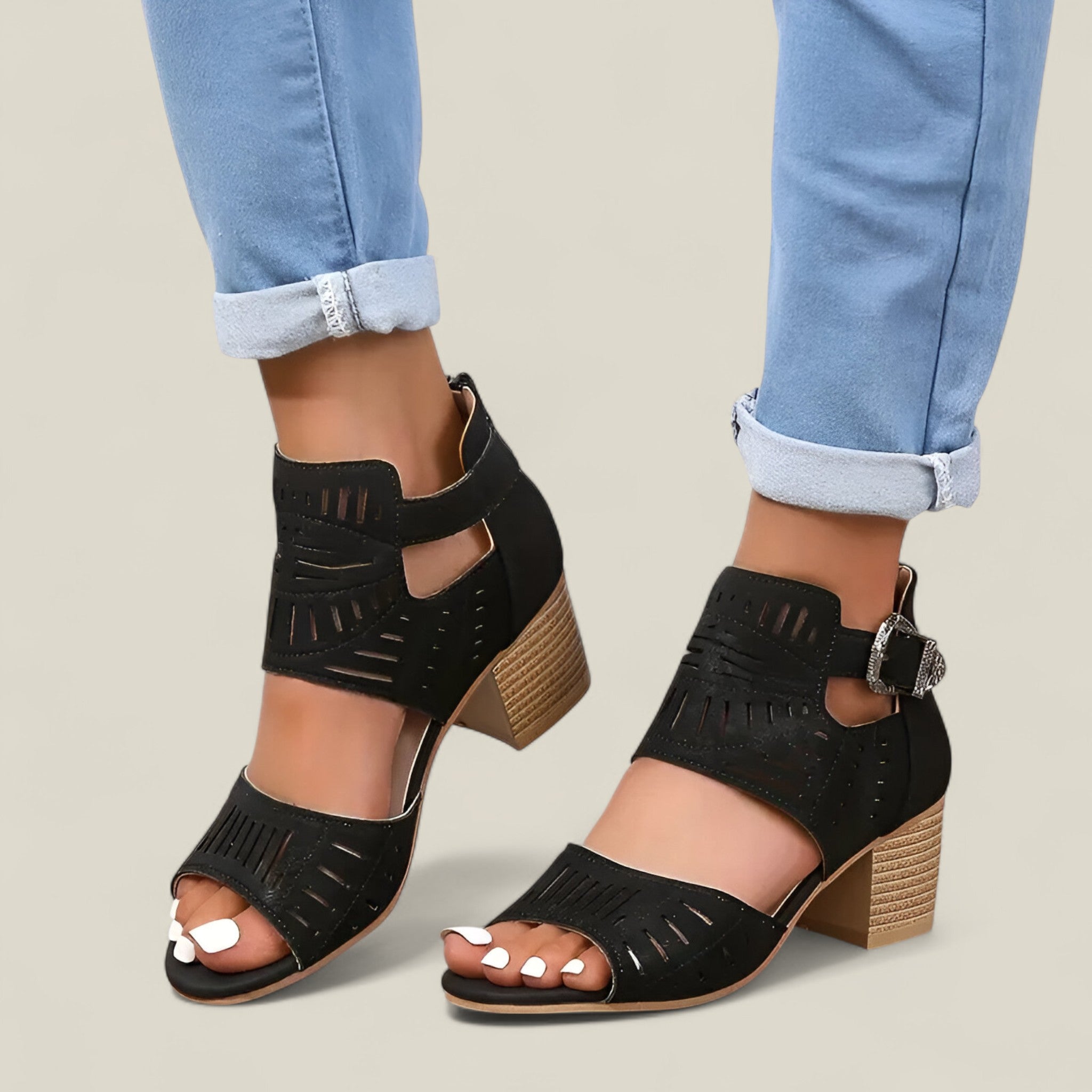 Sloane | Sandales en Veloursa - Apparence Élégante et Confortable