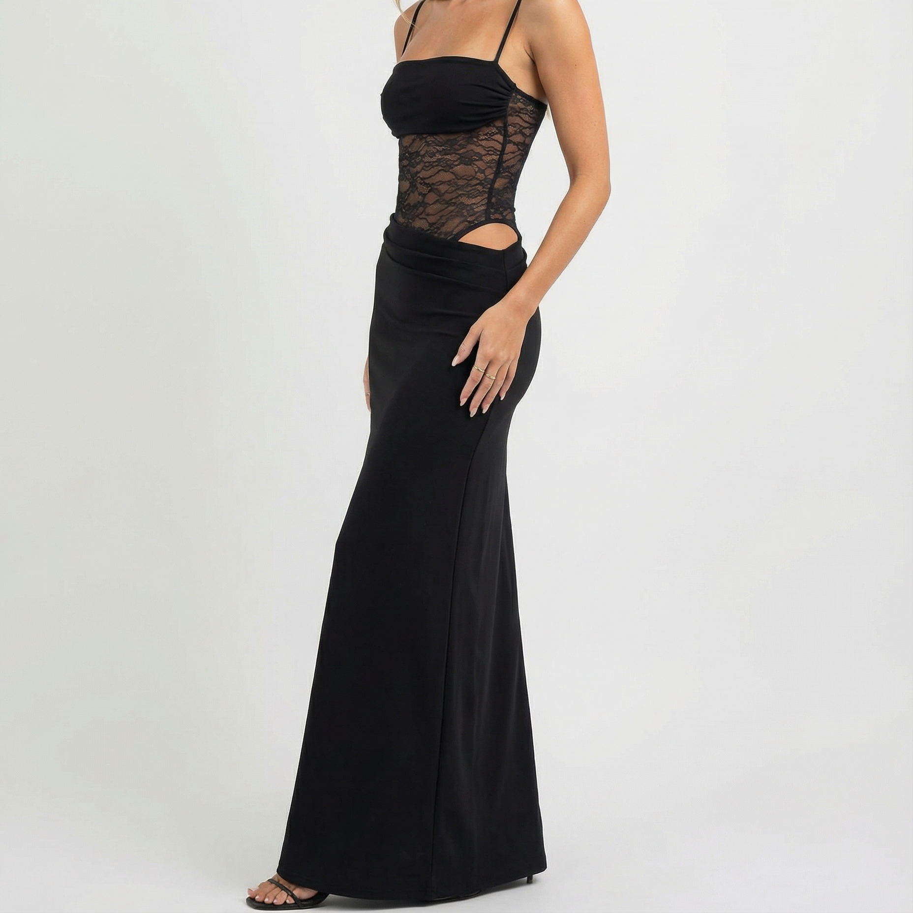 Women's Lace Panel Maxi Dress