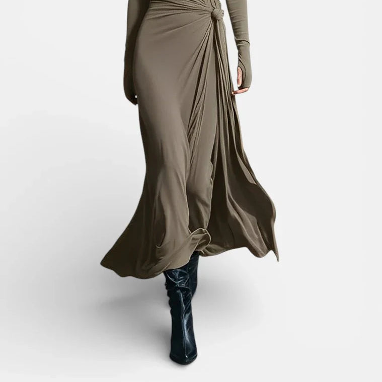 Naima — Elegant Maxi Dress with Side Knot Detail