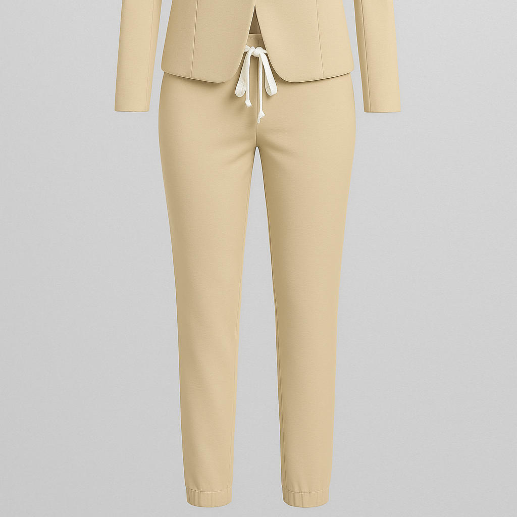 Amelie | Damen Blazer-Set med joggingbukser - Beige - Amelie | Damen Blazer-Set med joggingbukser- €25 - {{ product_tags }