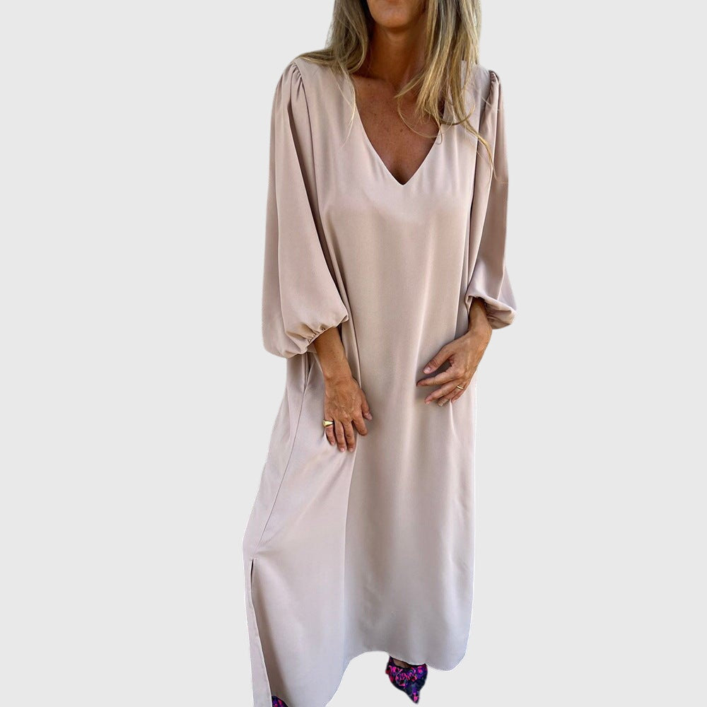 Women's Boho Maxi Dress with Pockets for Effortless Style