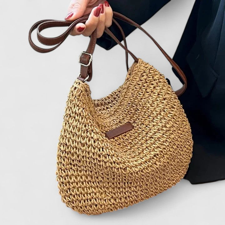 Women's Woven Straw Shoulder Bag