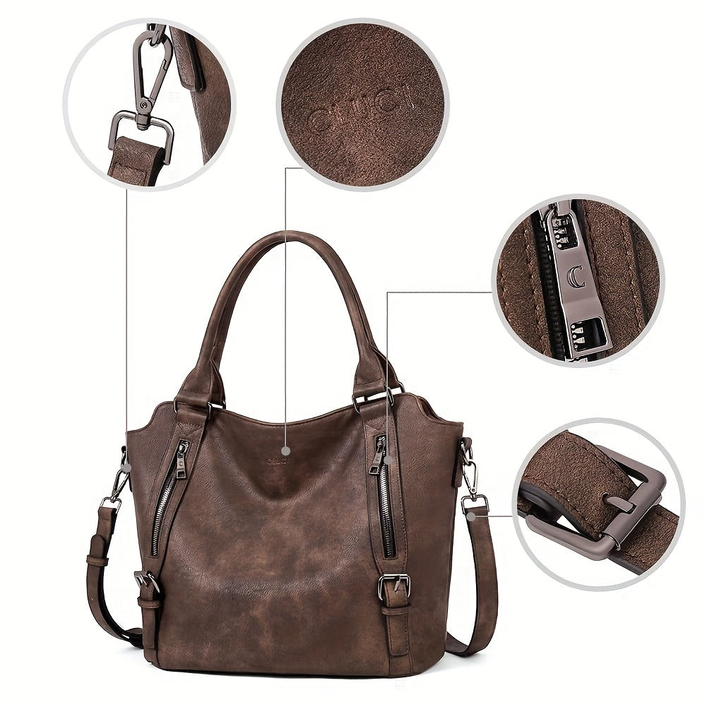 Andrea: Timeless Classic Shoulder Bag Leather Red | Cow Clothing