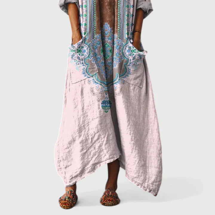 Elodie Embroidered Relaxed-Fit Midi Dress