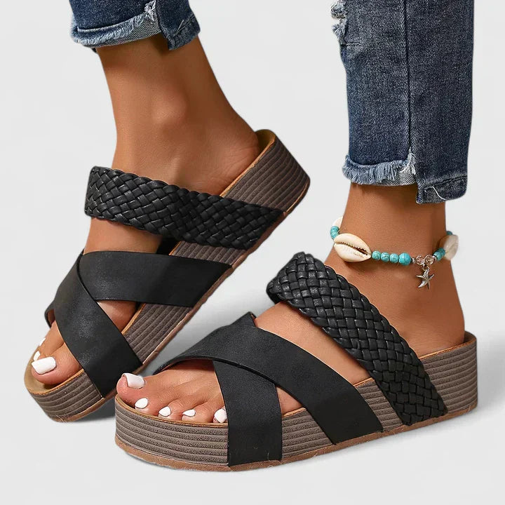 Women's Delaney Braided Cross-Strap Sandals