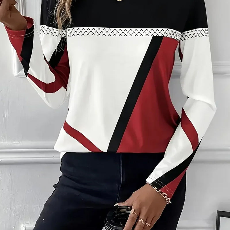 Stylish Casual Printed Round-Neck Long-Sleeve T-Shirt
