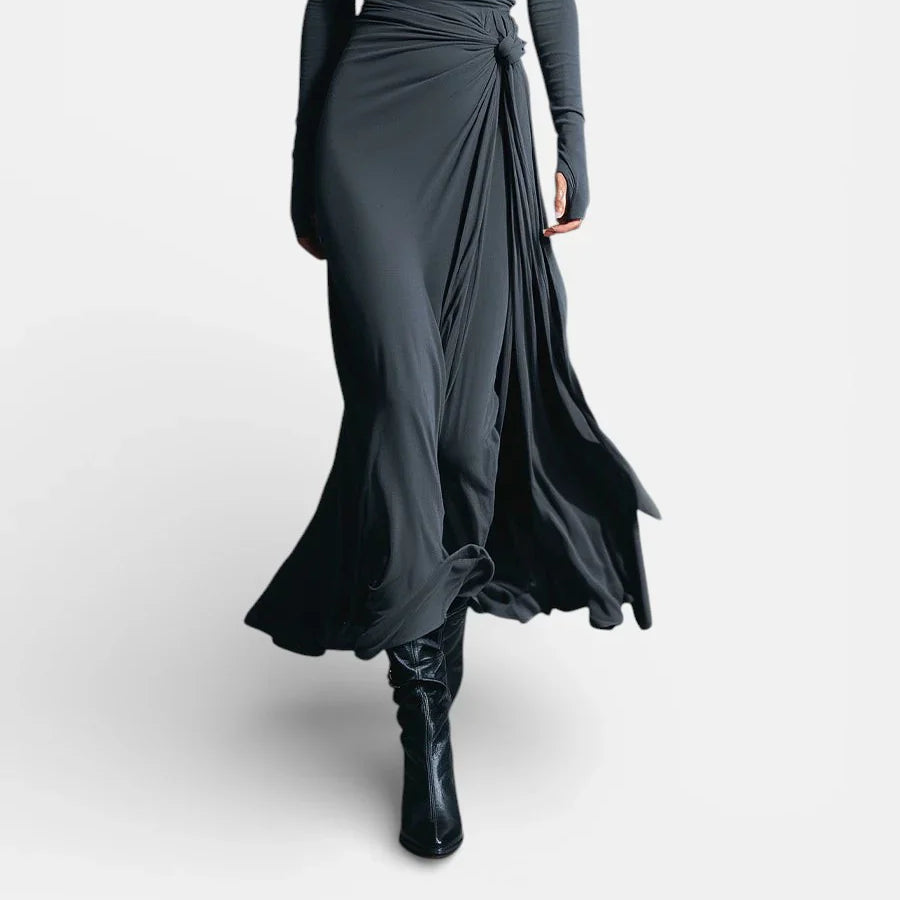 Naima — Elegant Maxi Dress with Side Knot Detail