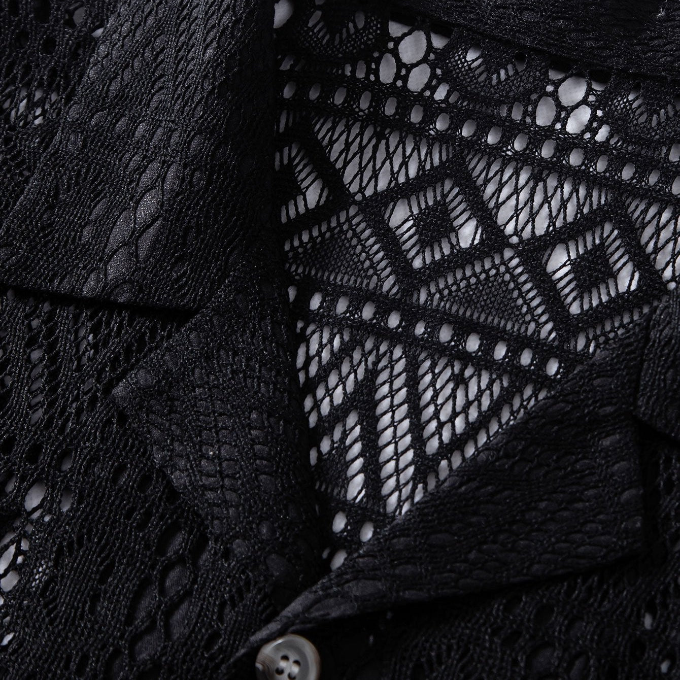 Men's Sleeve Geometric Textured Cuban Shirt