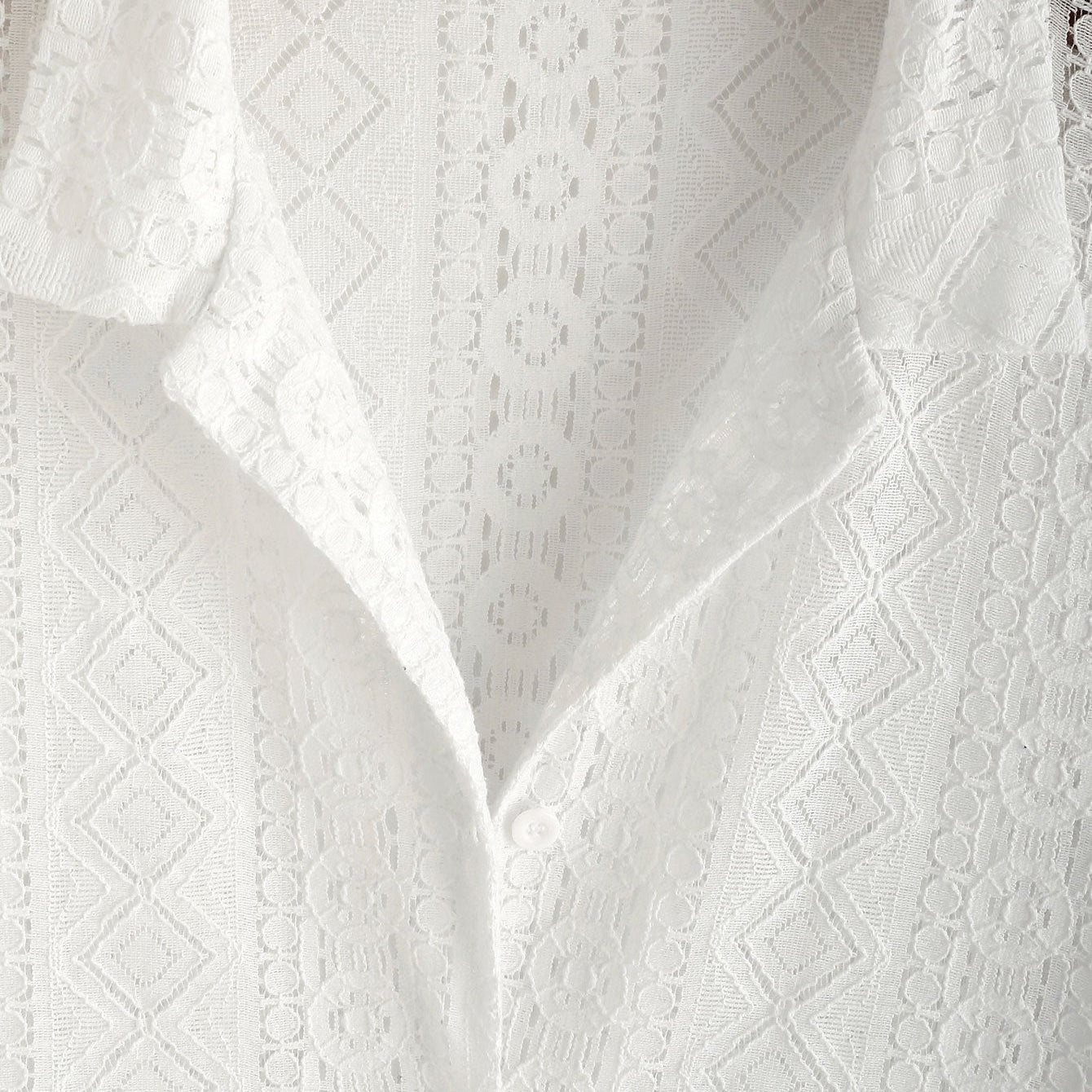 Men's Geometric Textured Cuban Shirt