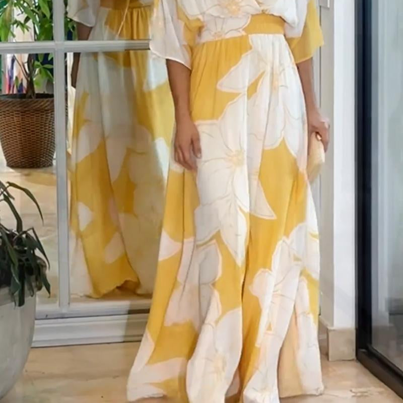 Women's Floral Harmony Dress: Festive Holiday Attire