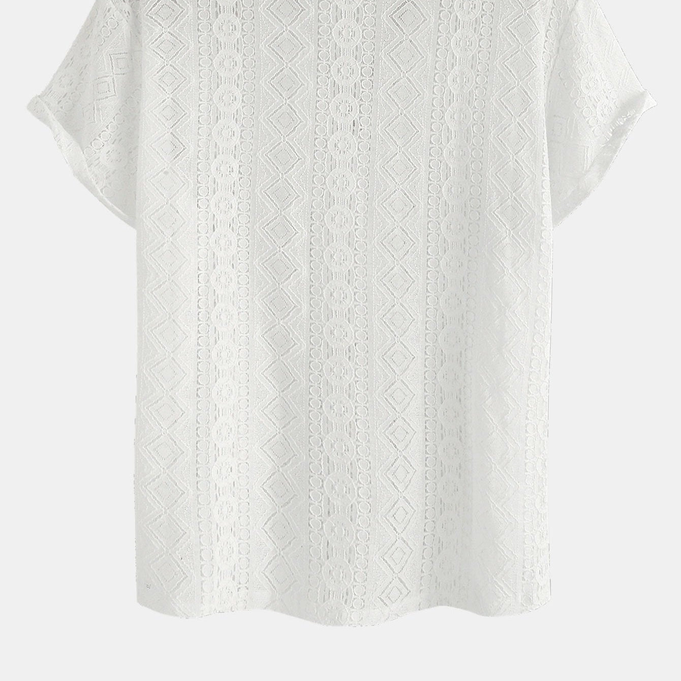 Men's Geometric Textured Cuban Shirt