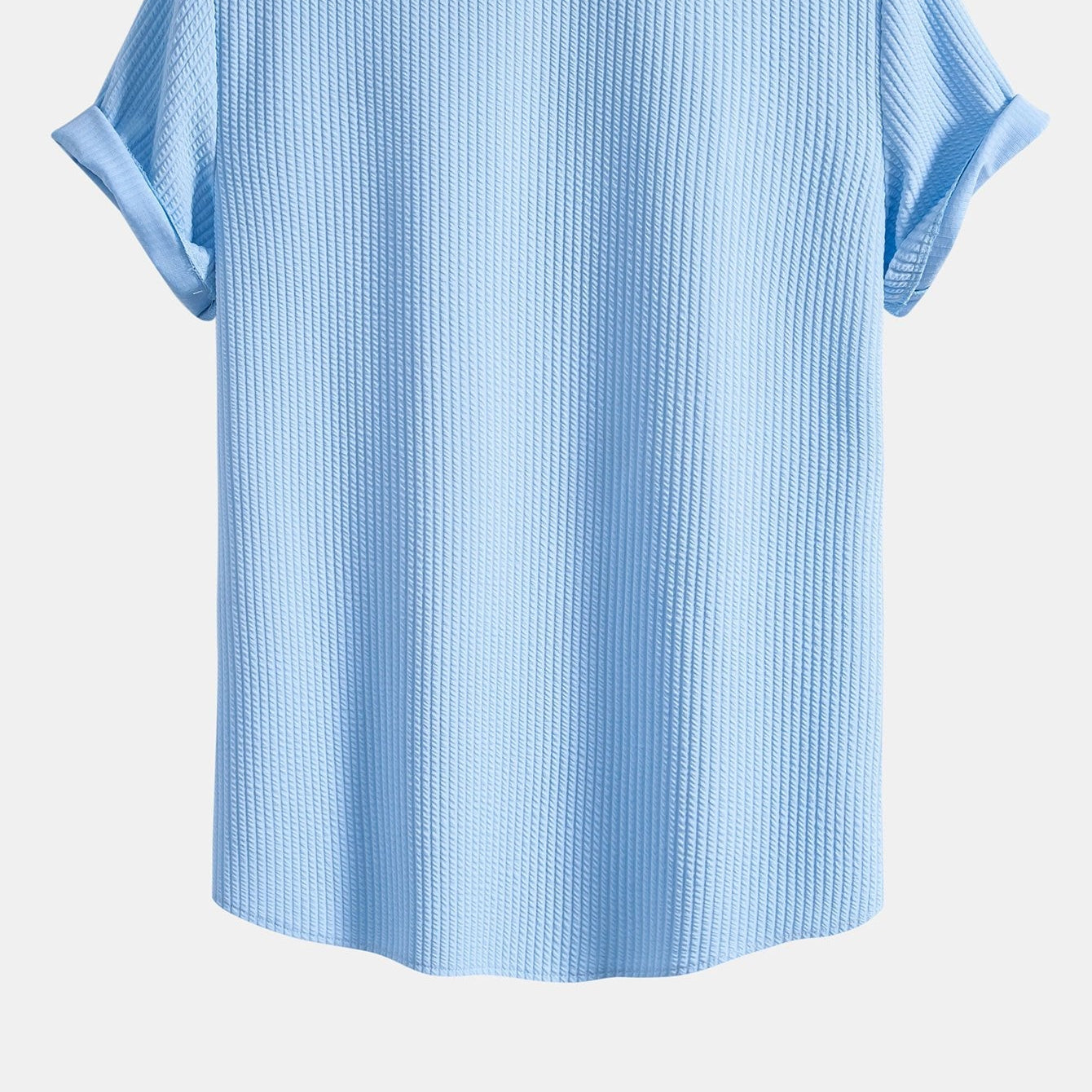 Men's Sleek Muscle-Fit Ribbed Stand Collar Shirt
