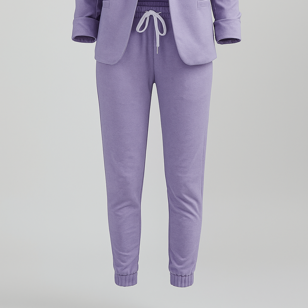 Amelie | Damen Blazer-Set med joggingbukser - Lilla - Amelie | Damen Blazer-Set med joggingbukser- €25 - {{ product_tags }