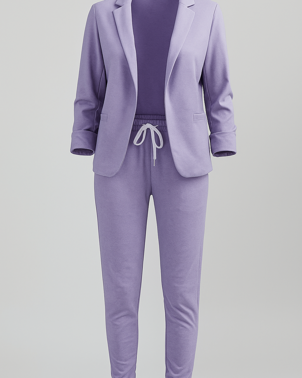 Amelie | Damen Blazer-Set med joggingbukser - Lilla - Amelie | Damen Blazer-Set med joggingbukser- €25 - {{ product_tags }