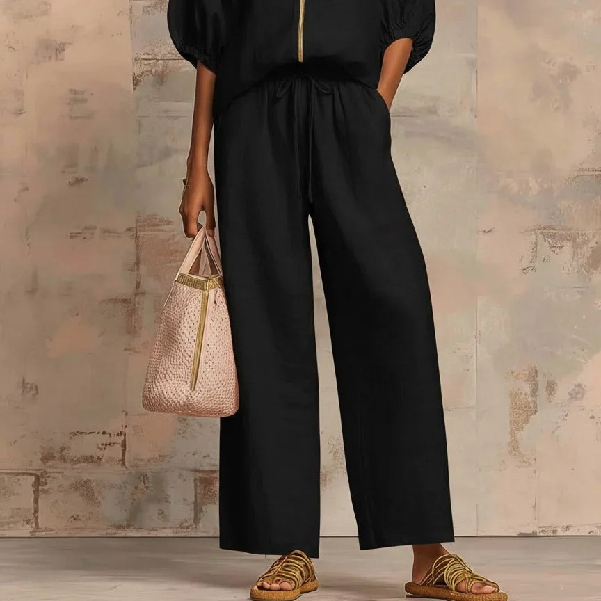 Amélie | Effortless Linen Zip Two-Piece Set