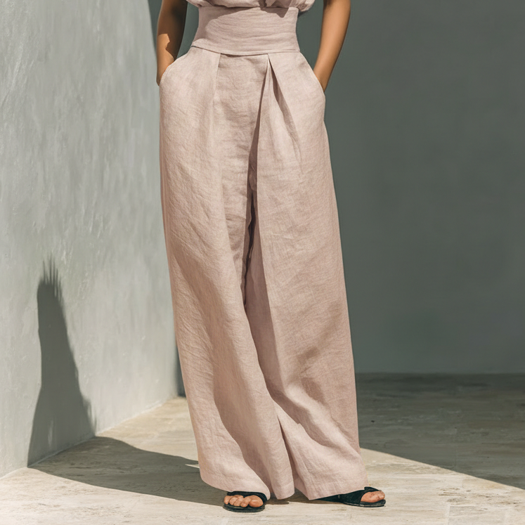 Ariana | Elegant Linen Wide-Leg Set
