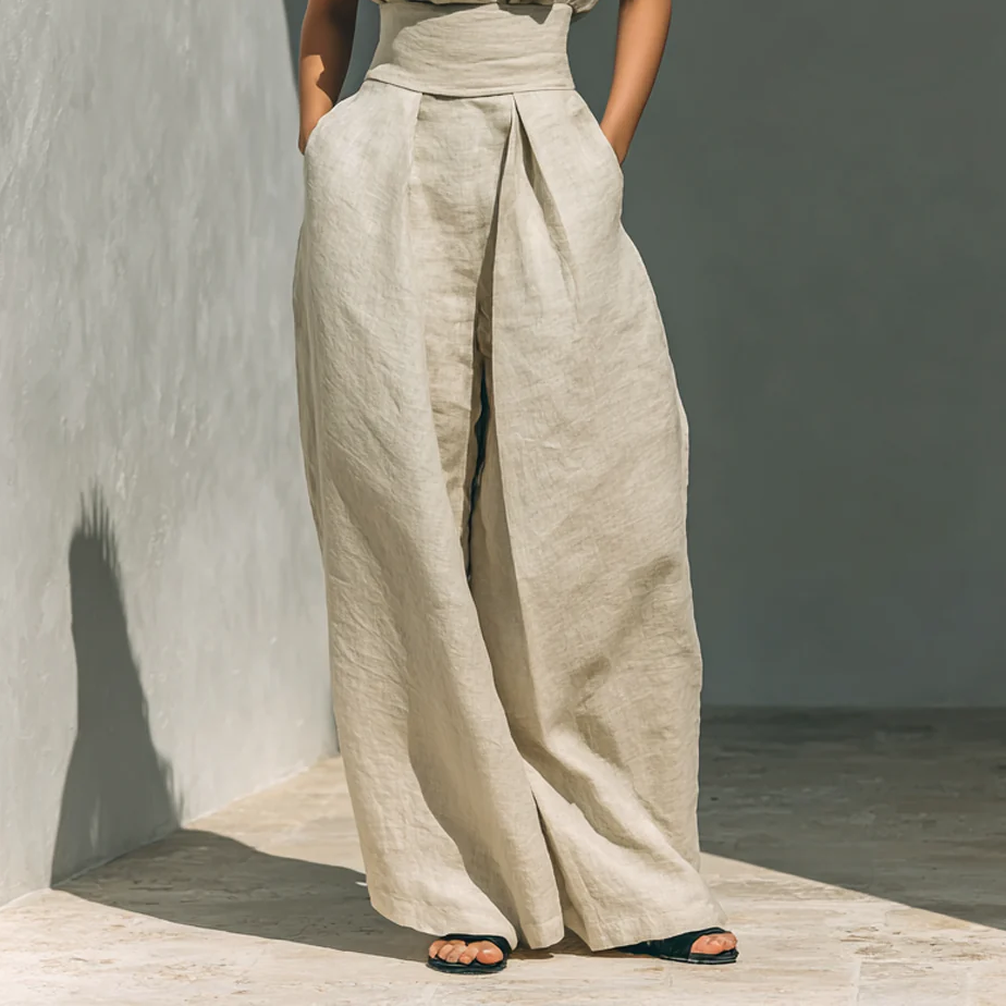 Ariana | Elegant Linen Wide-Leg Set