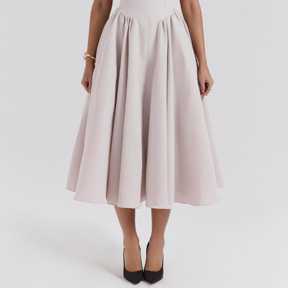 Women's Backless Drop-Shoulder Dress – Ultra-Chic Evening Look