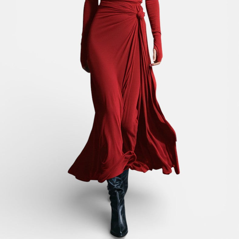 Naima — Elegant Maxi Dress with Side Knot Detail