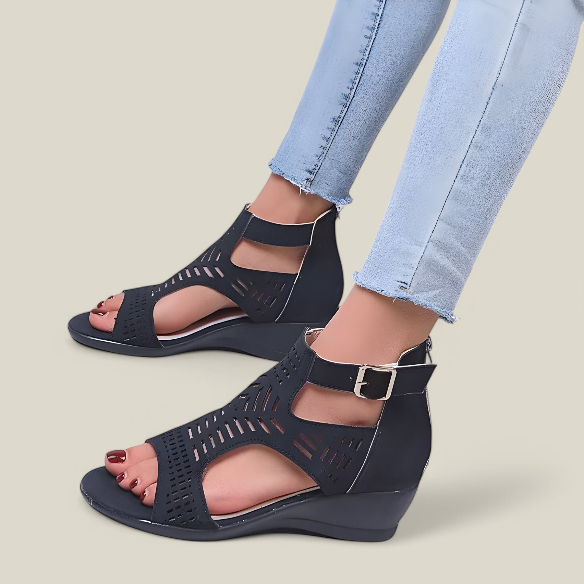 Liz | Sandales à semelles compensées - Chic et confortable