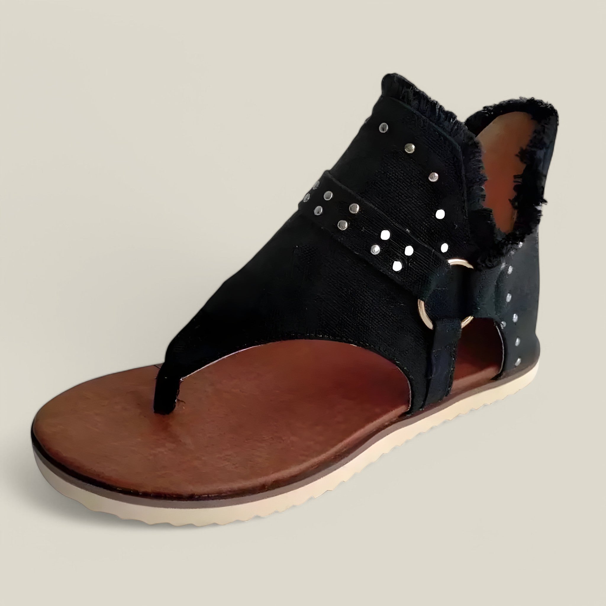 Marie | Sandales plates en denim - Tendance et confortables