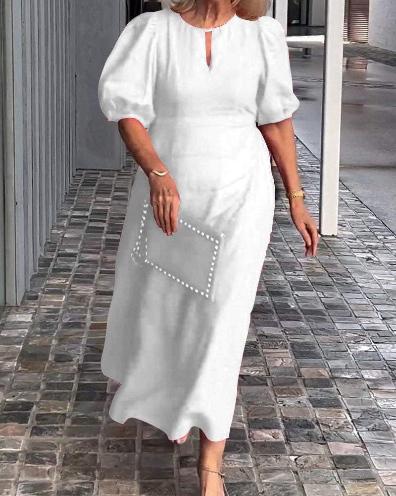Amelie™ Timeless Puff-Sleeve Dress - Effortless Elegance for Any Occasion
