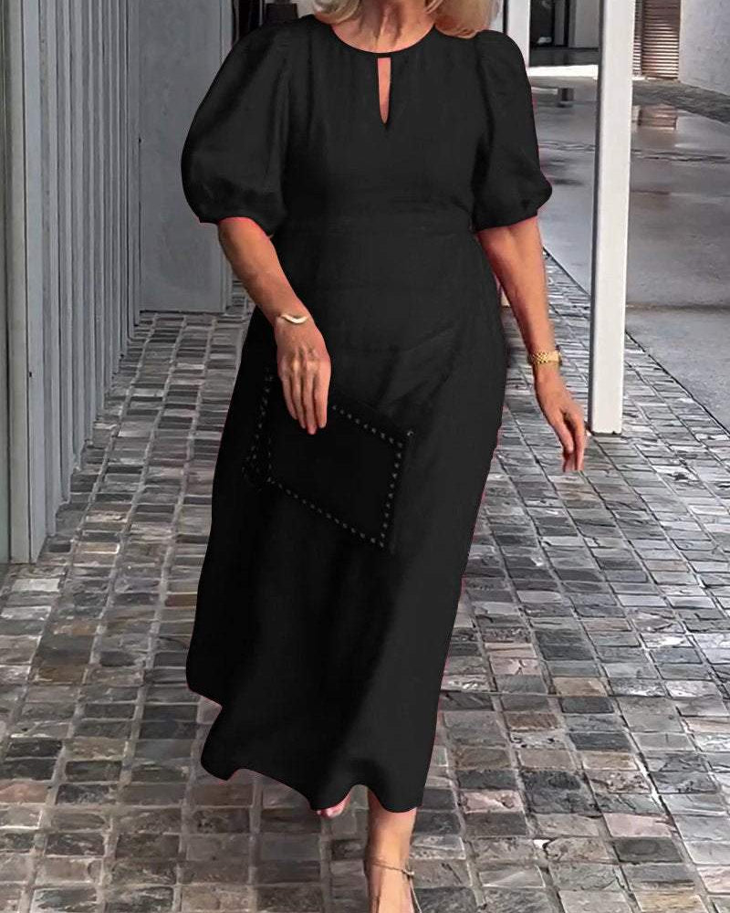 Amelie™ Timeless Puff-Sleeve Dress - Effortless Elegance for Any Occasion