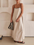 Women's Contrasting Strappy A-Line Dress