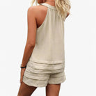 Elena | Todelt sæt med ærmeløs V-hals - - women's fashion - {{ product_tags }