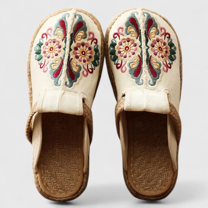 Women's Chloe Embroidered Slide Sandals — Elegant, Everyday Slip-On