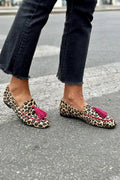Women's Print Loafer with Bold Fuchsia Fringe
