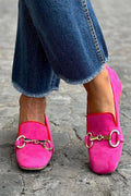 Women's Neon Fluorescent Loafer with Sleek Metal Detail