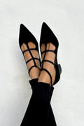 Deborah Strappy Pointed-Toe Flats