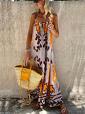 Women's Elegant Ethnic Printed Loose Cami Maxi Dress for a Stylish