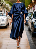 Women's Elegant Luxury Shimmer Satin Maxi Dress