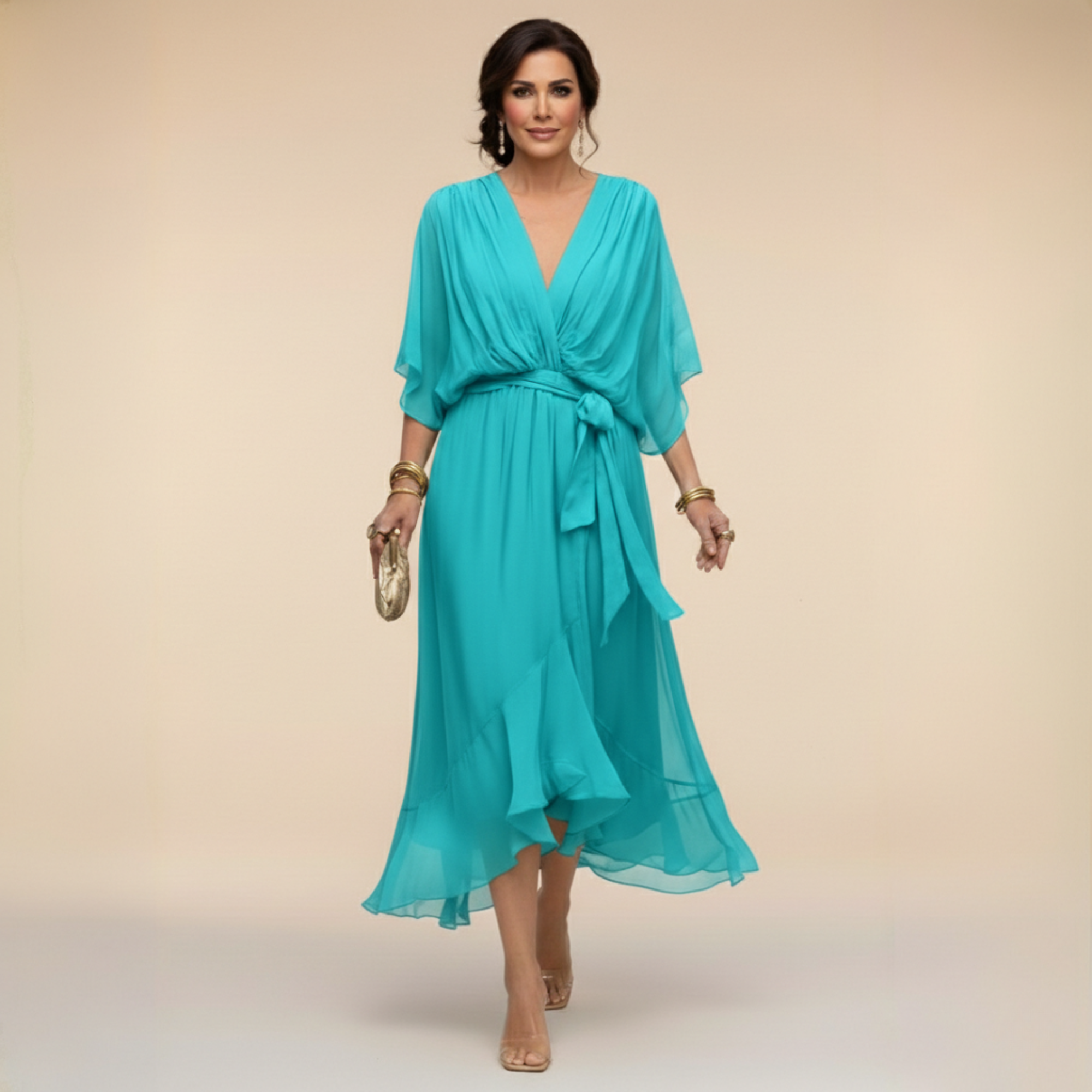 MARTA™ | DRESS WITH A V-NECK