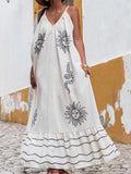 Women's Plus Size Printed Long Sleeve Party Dress