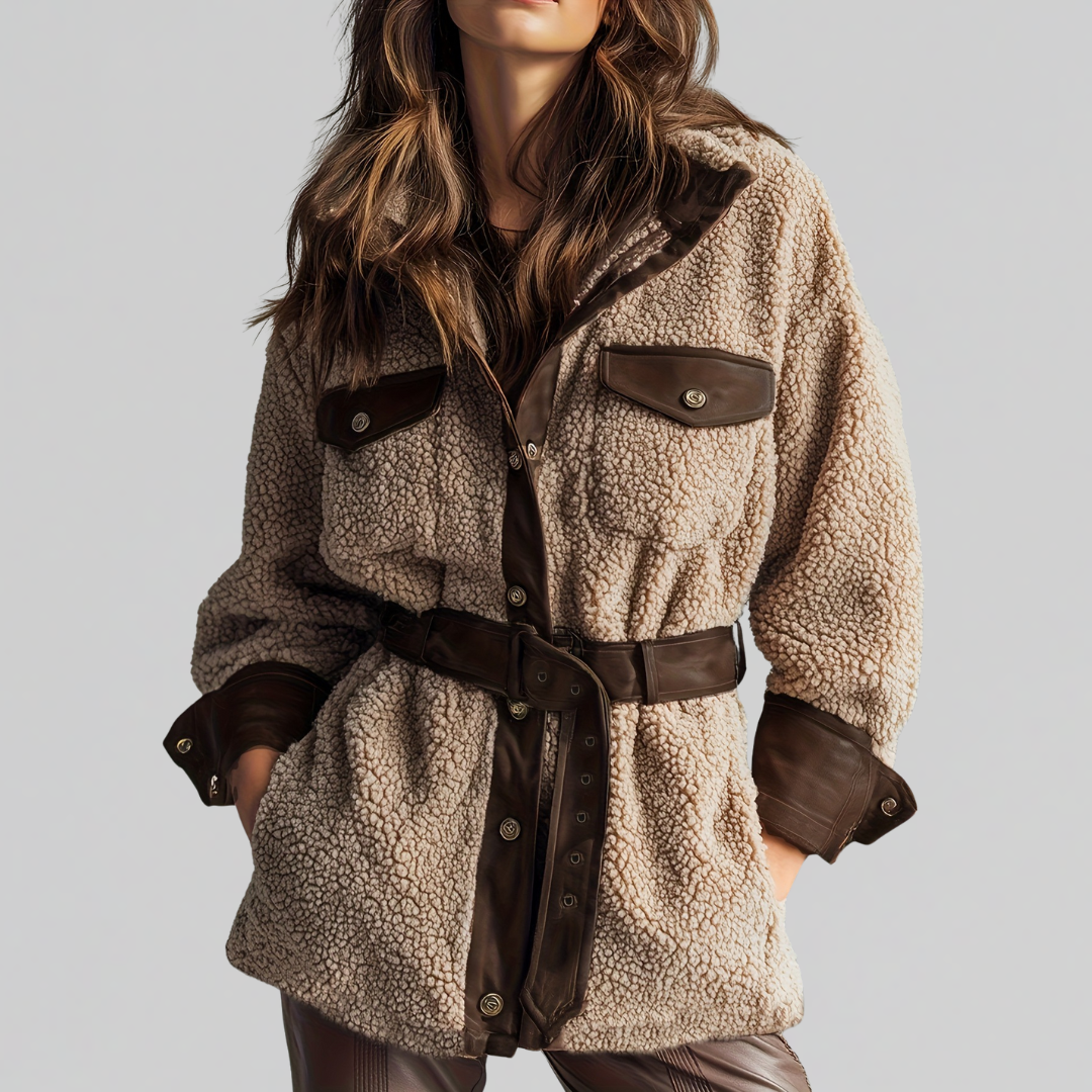 Belted Teddy Jacket - Cozy & Chic