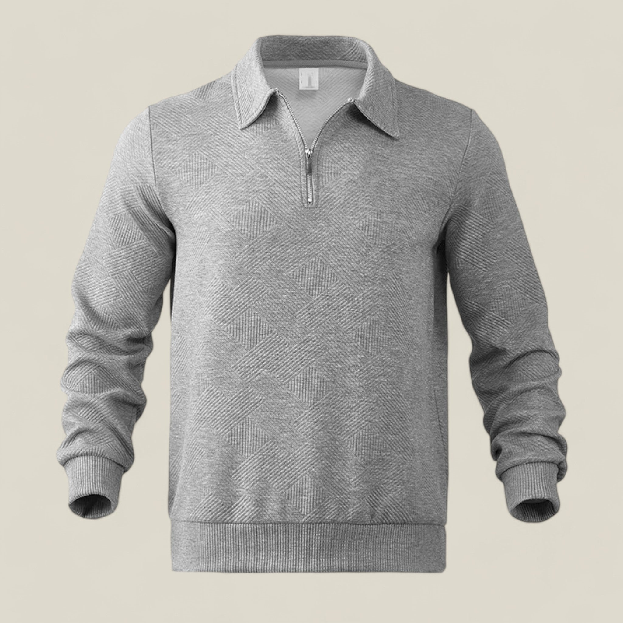 Cosmo | Pullover Henley pour hommes avec fermeture éclair - Idéal pour le printemps et l'automne