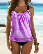 Augustus - Einfarbiger Tankini mit Leopardenmuster