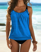 Augustus - Einfarbiger Tankini mit Leopardenmuster