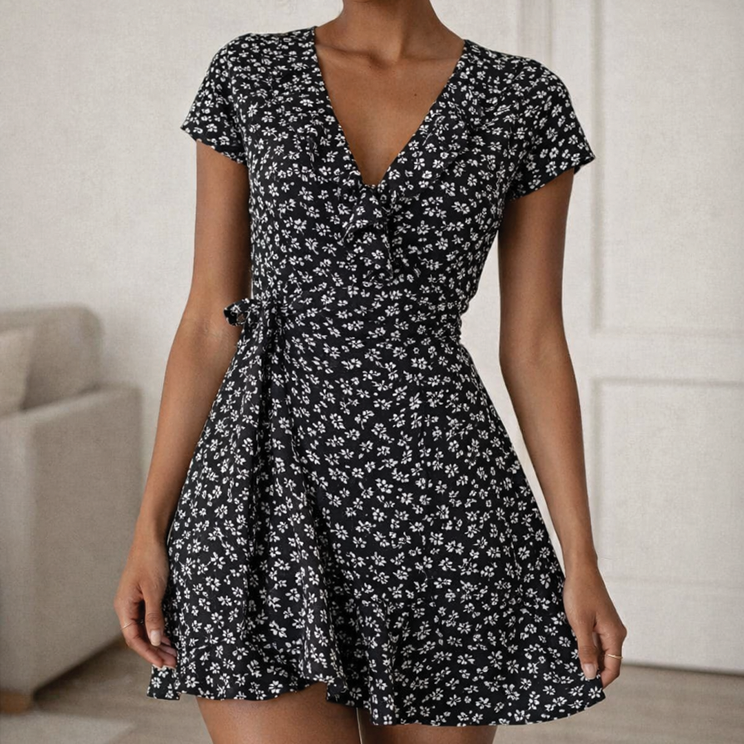 Women's Chloe Floral Wrap Dress - Elegant, Flowing Wrap Silhouette
