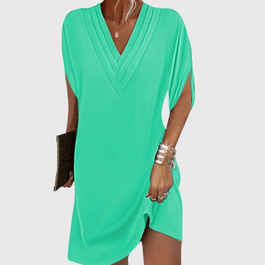 Women's Elegant, Figure-Flattering Tummy-Hiding Dress