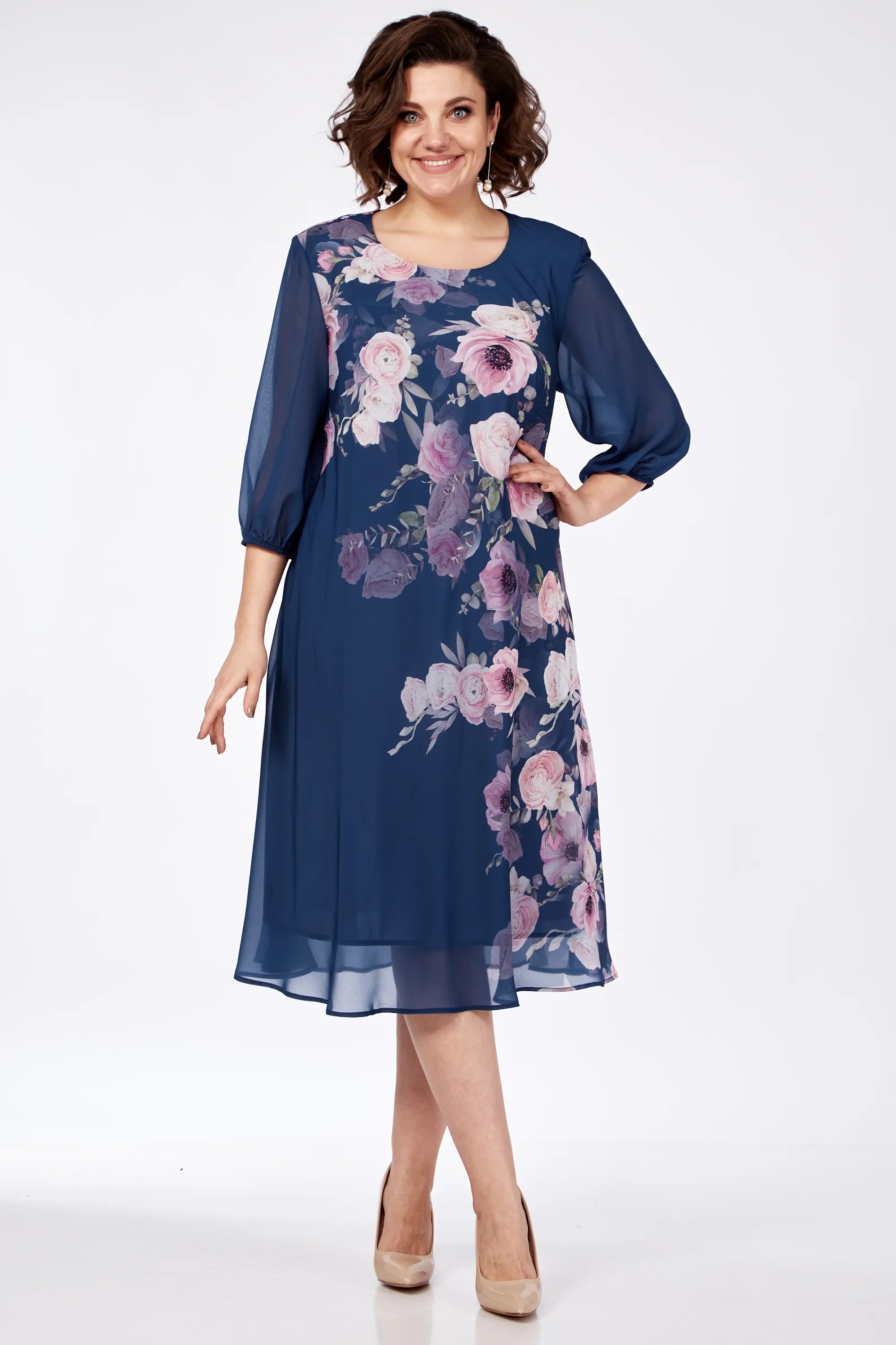 Allison Floral Elegance Dress Red | Cow Clothing