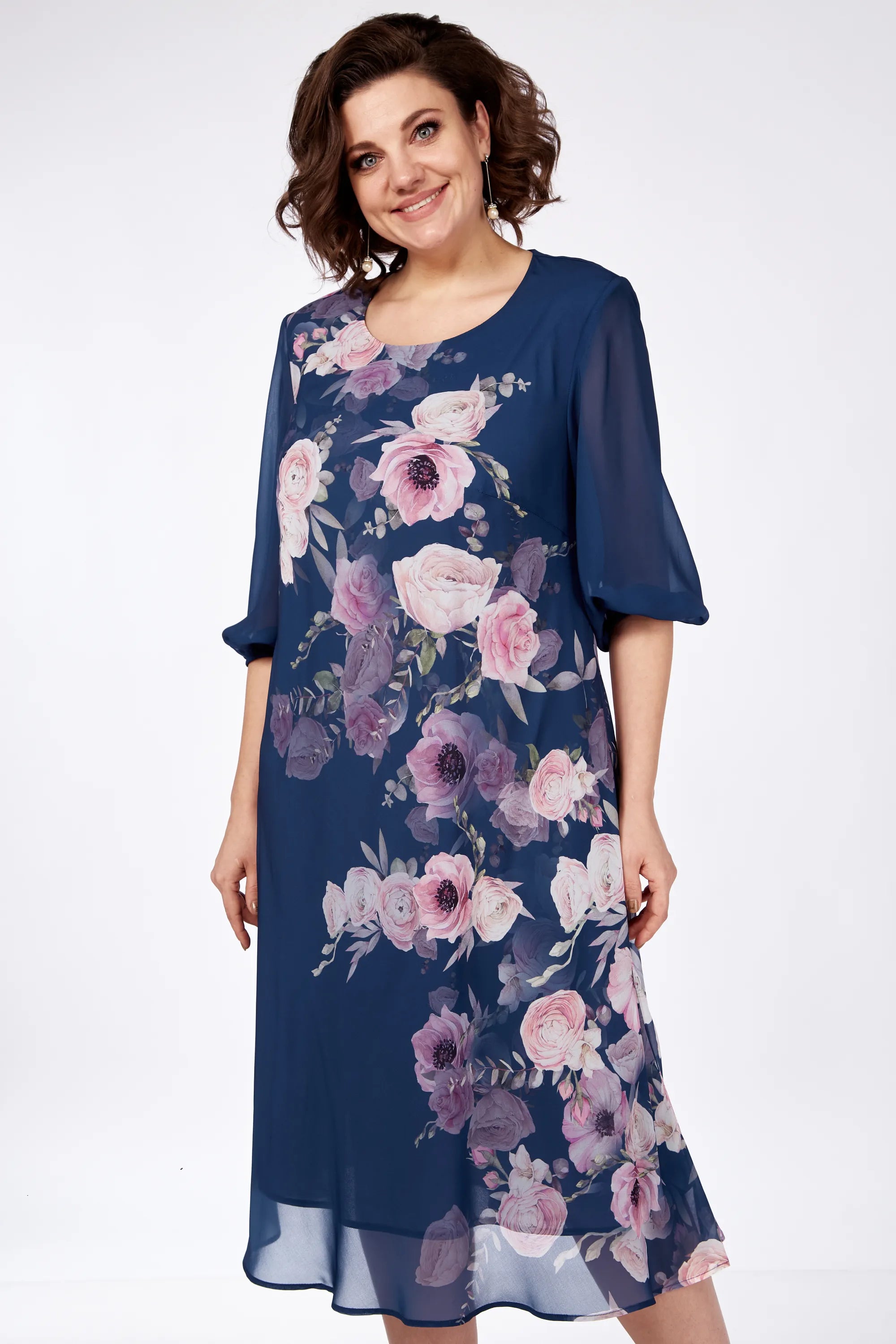 Allison Floral Elegance Dress Red | Cow Clothing