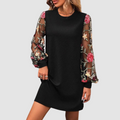 Women's Shara Lace Long-Sleeve Dress — Timeless Elegance & Flattering