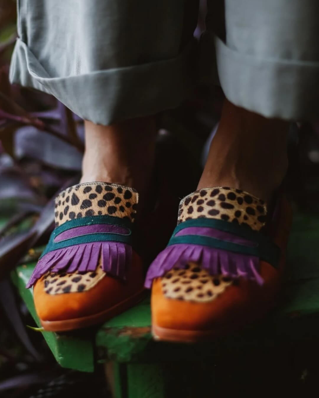 Women's Fringed Animal-Print Loafers