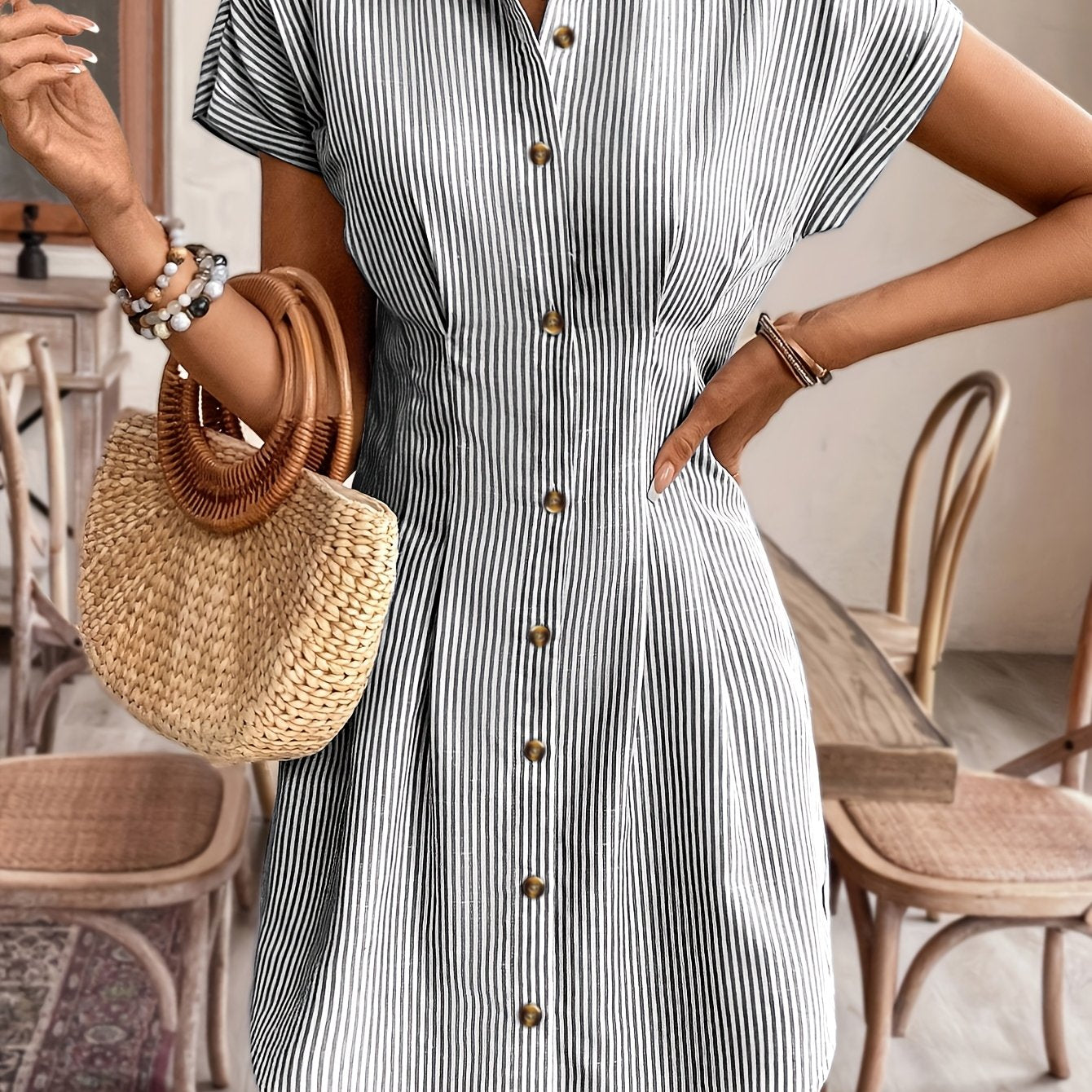 Women's Effortless Casual Striped Dress for Everyday Style