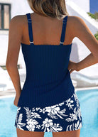 Tankini-Set mit Magnolienblatt-Print